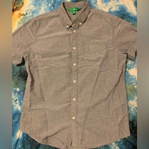 Short sleeve denim button up shirt